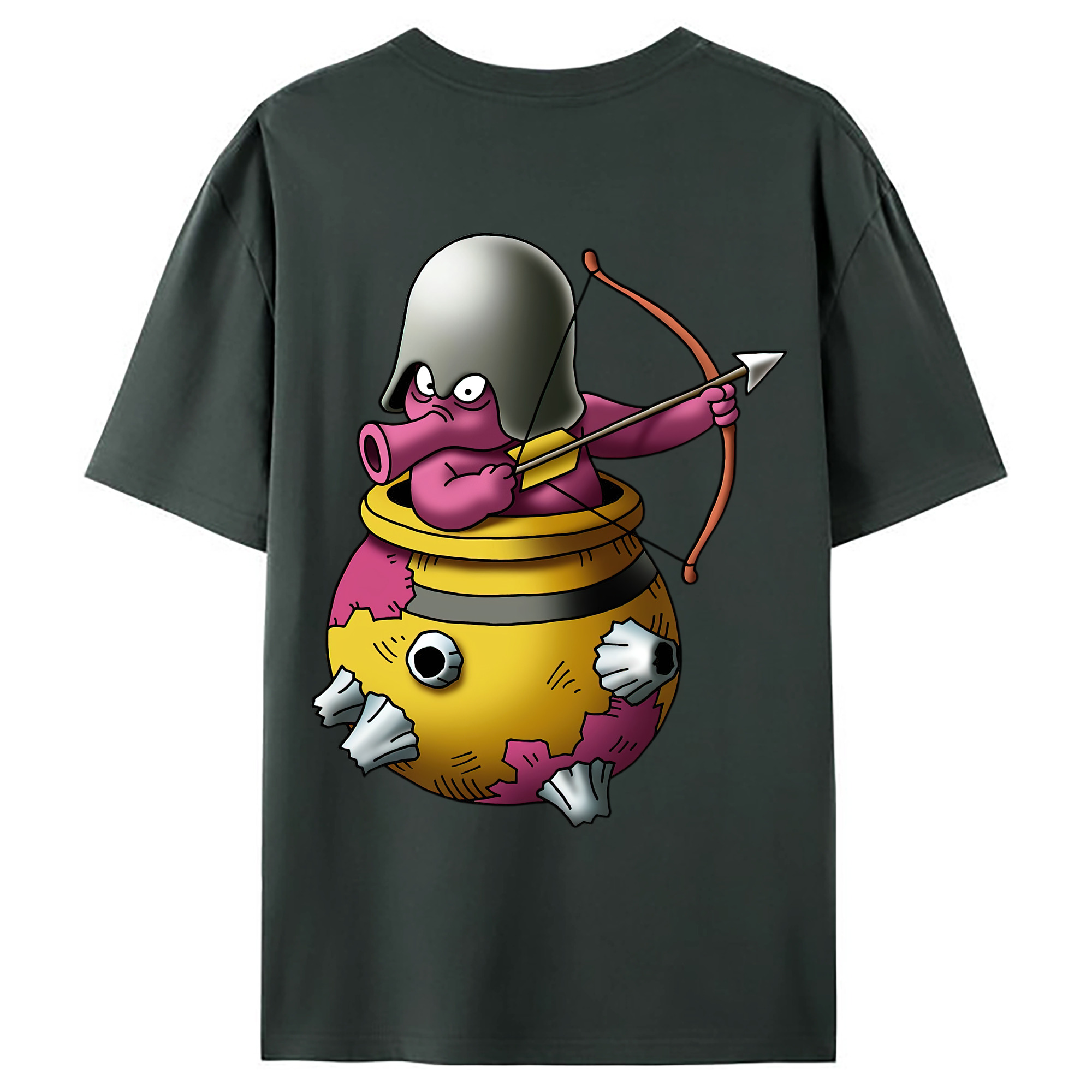 （画像用） ドラゴンクエスト Doragon Kuesuto Dragon Quest 綿100％ メンズ半袖Tシャツ（バックプリント） 通気性